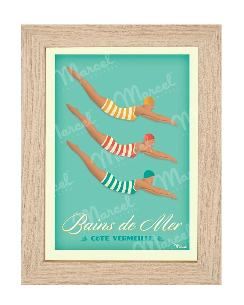 Carte Postale CÔTE VERMEILLE "Bains de Mer"