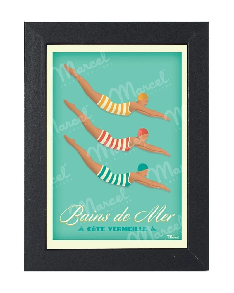 Carte Postale CÔTE VERMEILLE "Bains de Mer"