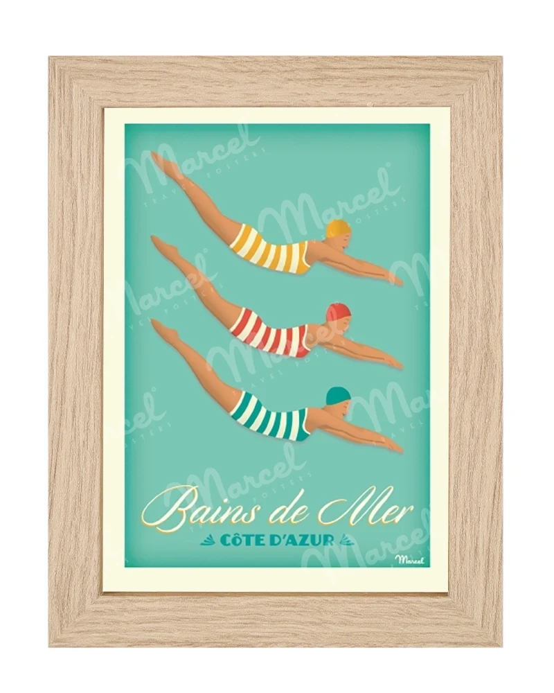 Carte Postale CÔTE D'AZUR "Bains de Mer"