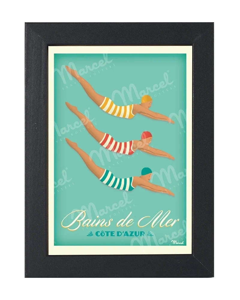 Carte Postale CÔTE D'AZUR "Bains de Mer"