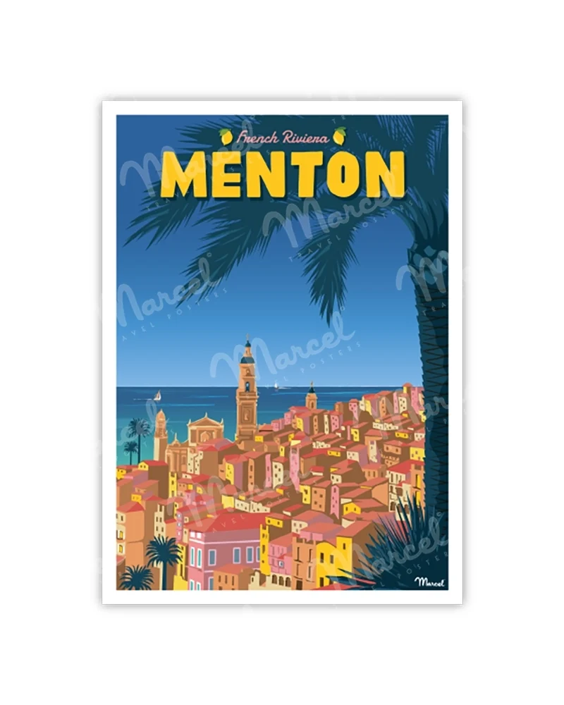 Carte Postale MENTON "French Riviera"