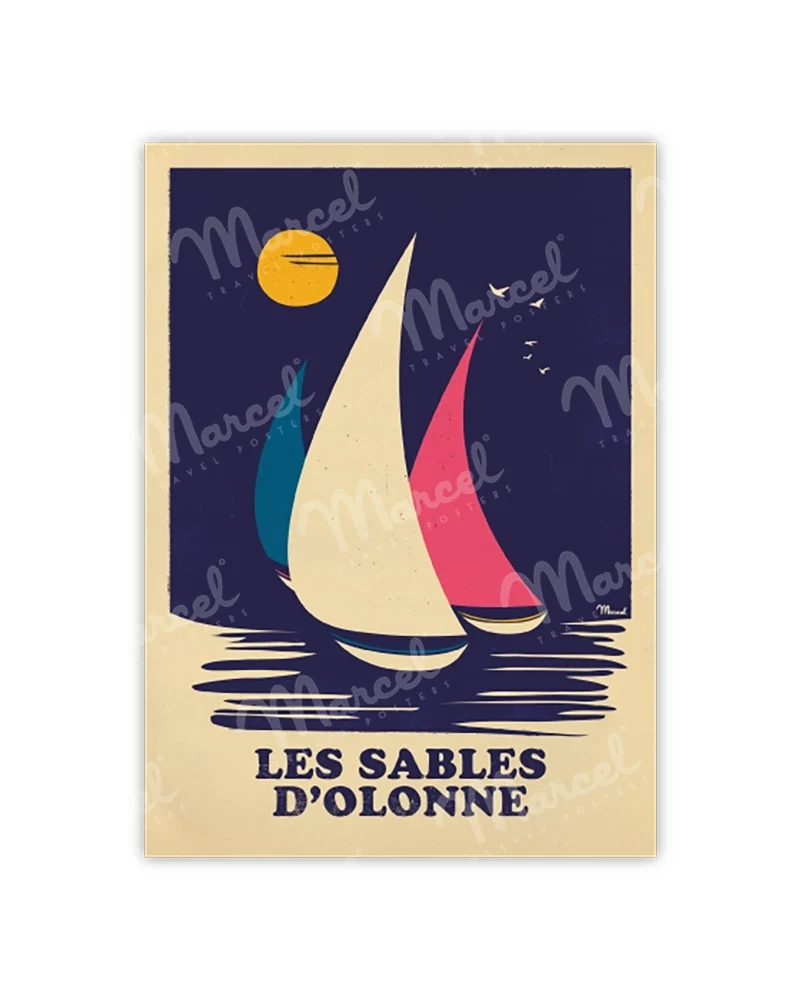 Carte Postale LES SABLES D’OLONNE "Rétro Sailing"