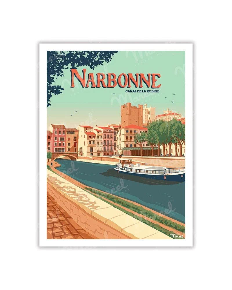 Carte Postale NARBONNE ''Le Canal de la Robine''