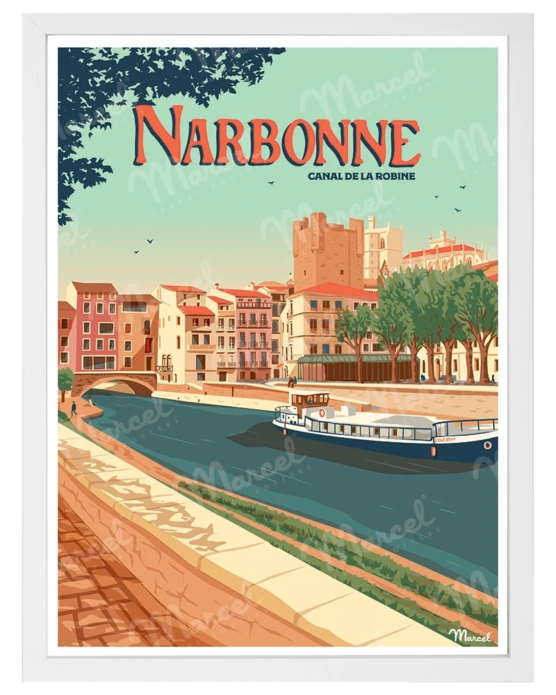 Affiche NARBONNE ''Le Canal de la Robine''