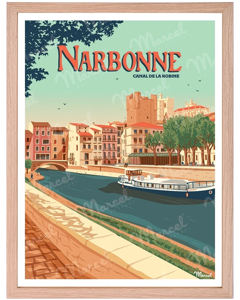 Affiche NARBONNE ''Le Canal de la Robine''
