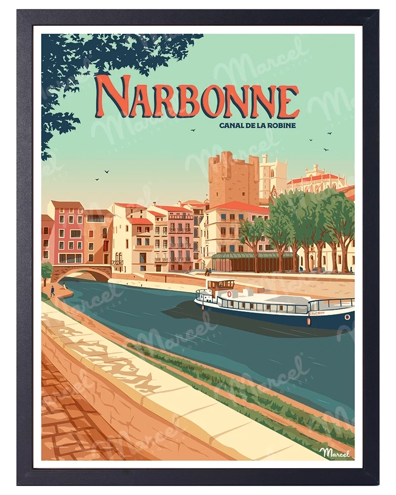 Affiche NARBONNE ''Le Canal de la Robine''