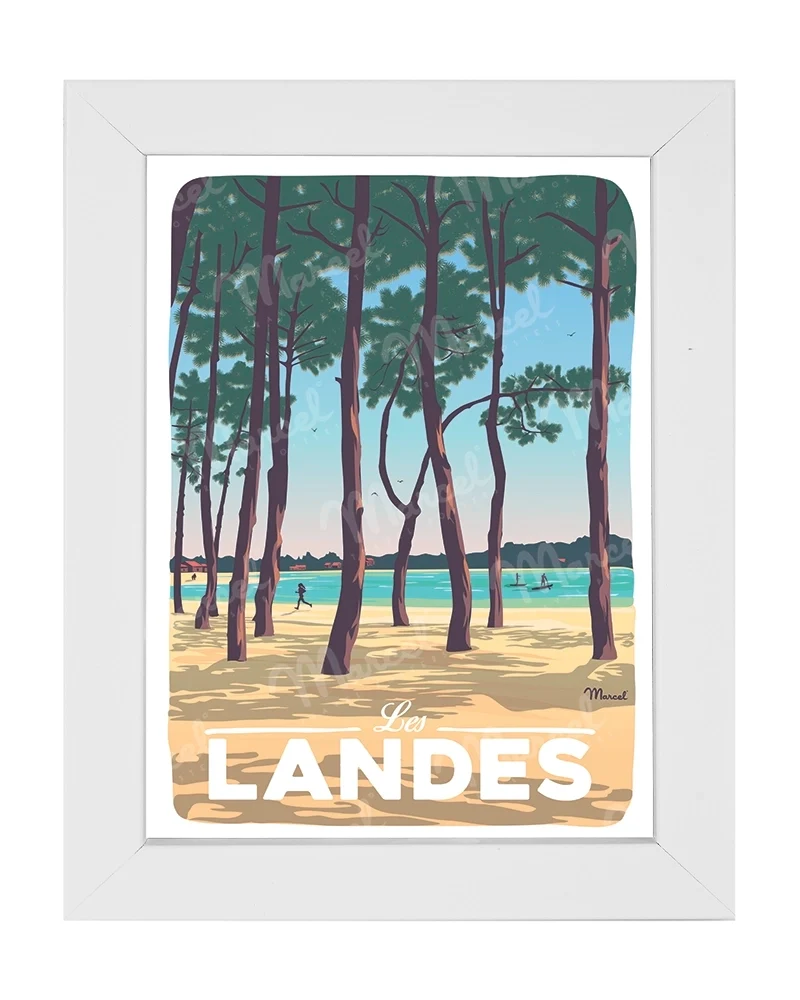 Carte Postale LANDES "Au Bord du Lac"