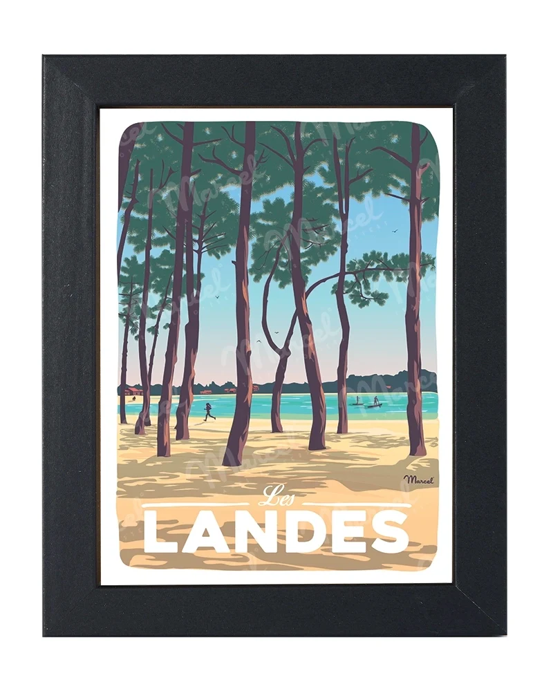 Carte Postale LANDES "Au Bord du Lac"