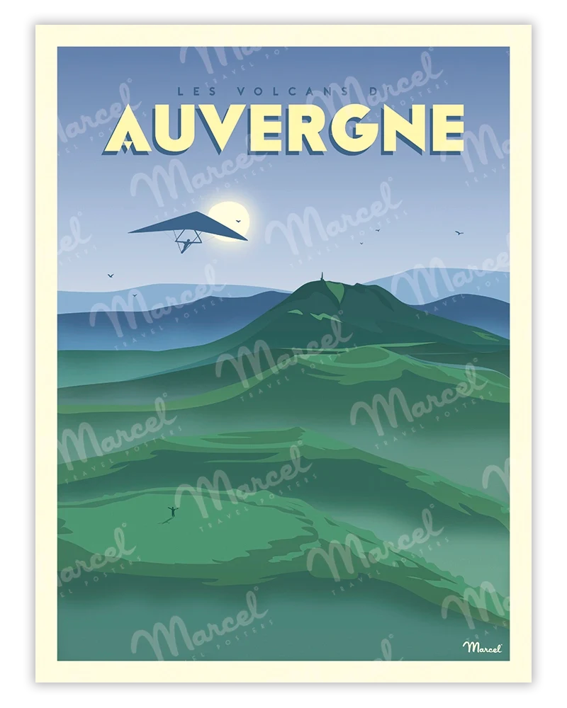 Affiche AUVERGNE "Les Volcans"