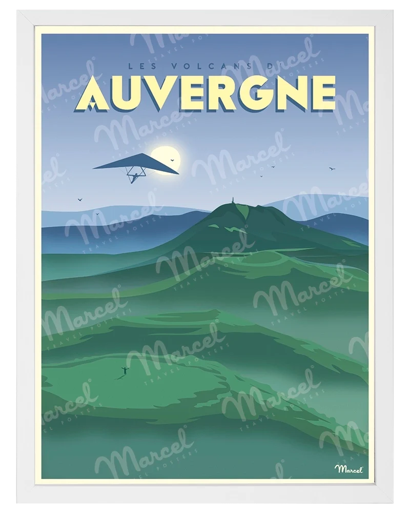 Affiche AUVERGNE "Les Volcans"