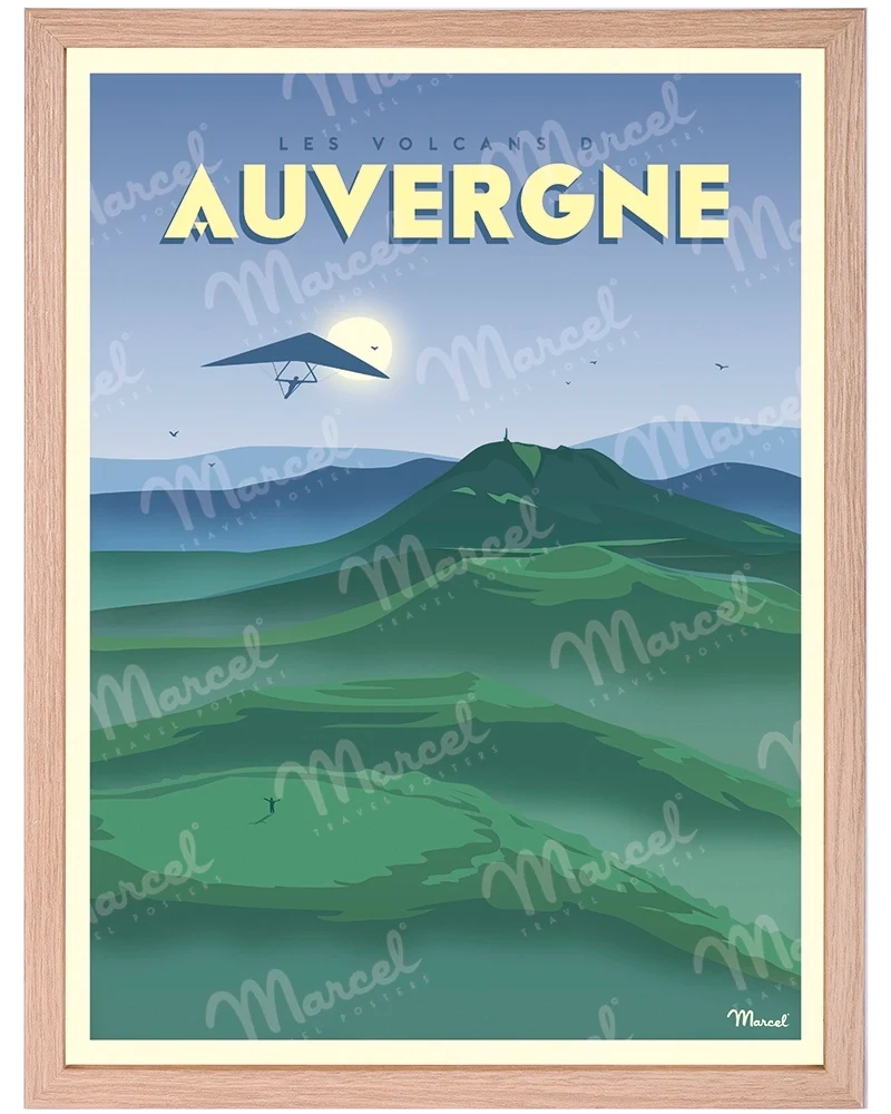 Affiche AUVERGNE "Les Volcans"
