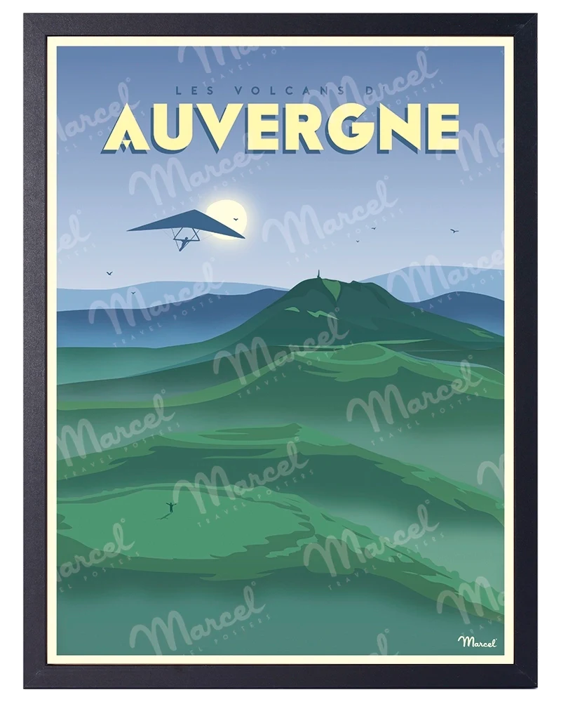 Affiche AUVERGNE "Les Volcans"