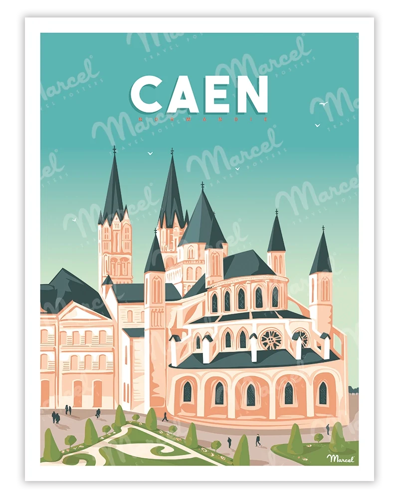 Affiche CAEN "L'Abbaye aux Hommes"
