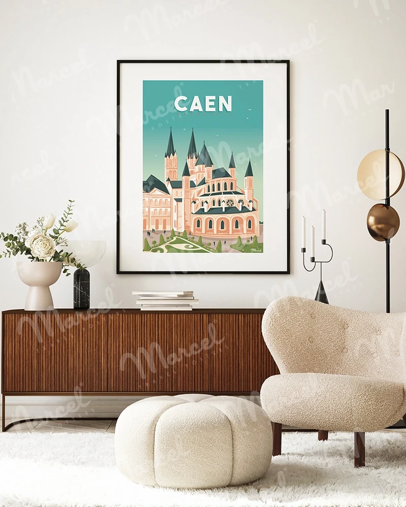 Affiche CAEN "L'Abbaye aux Hommes"