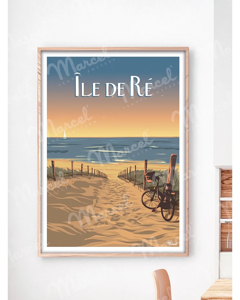 Affiche ÎLE DE RÉ "Bois-Plage"