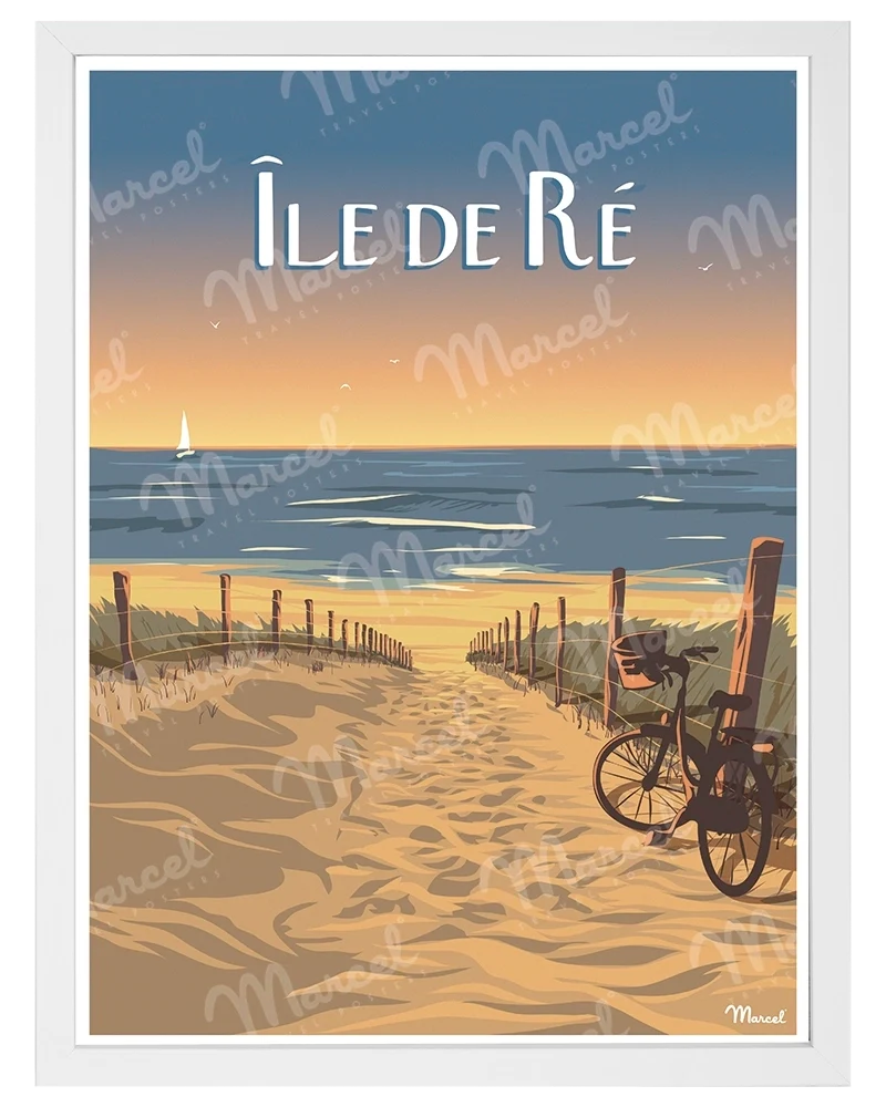 Affiche ÎLE DE RÉ "Bois-Plage"