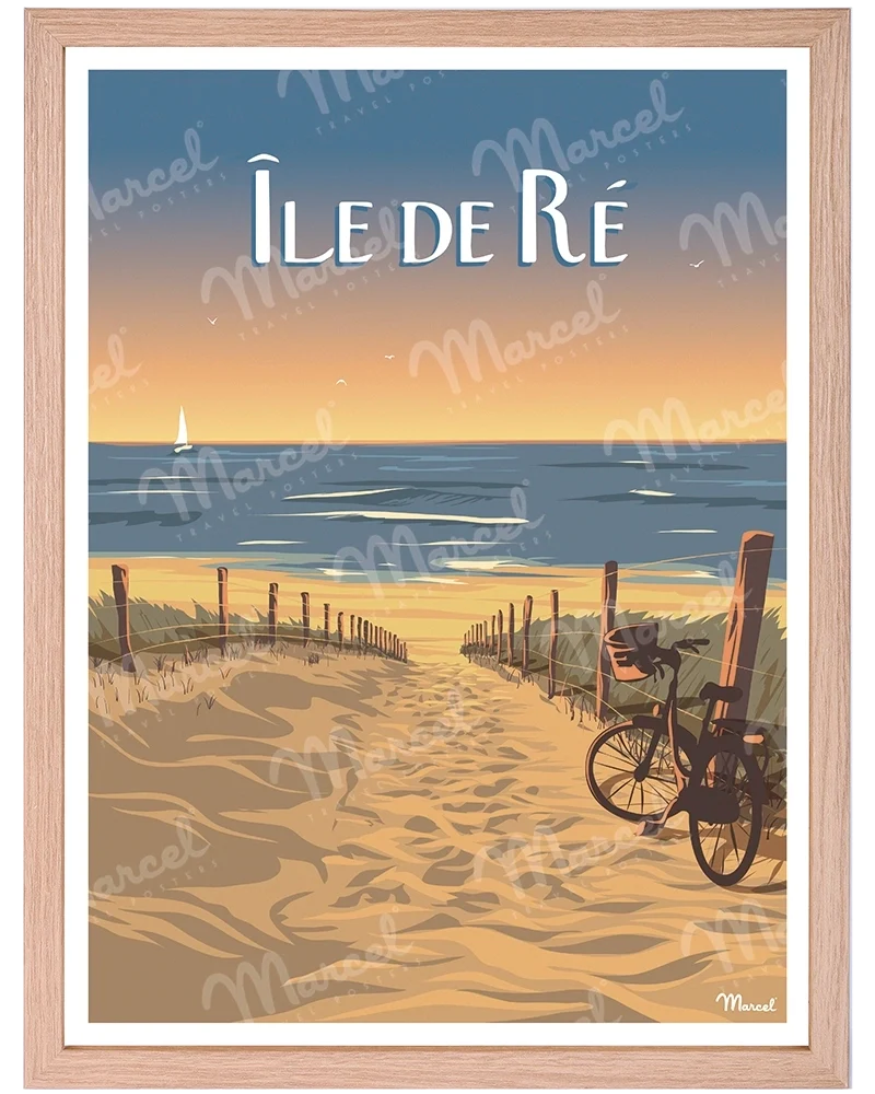 Affiche ÎLE DE RÉ "Bois-Plage"