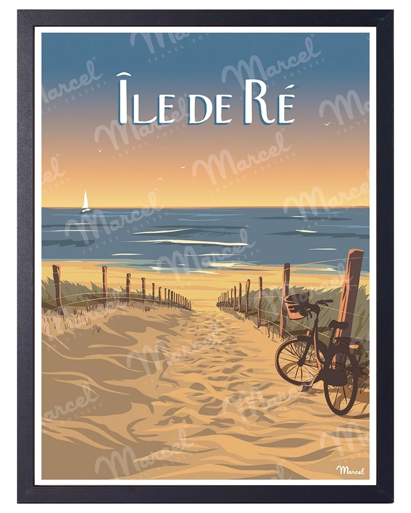 Affiche ÎLE DE RÉ "Bois-Plage"