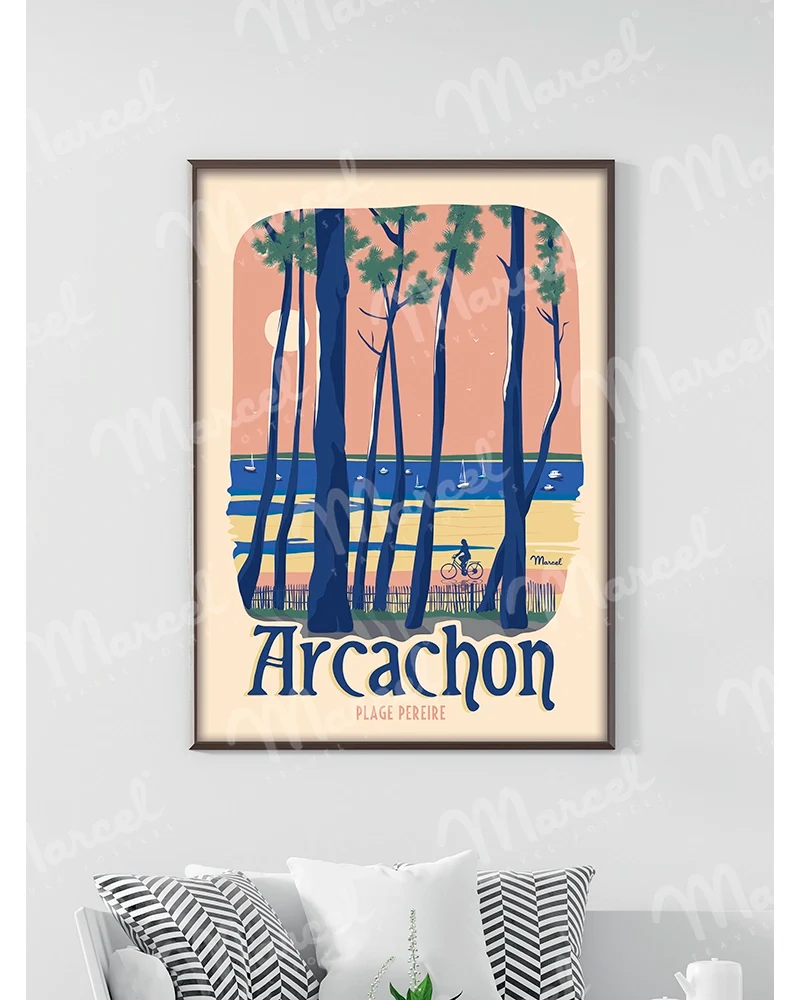 Affiche ARCACHON "Plage Pereire"