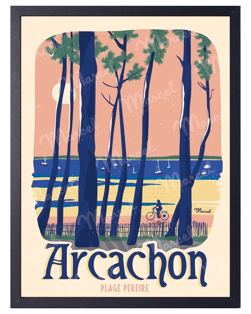 Affiche ARCACHON "Plage Pereire"
