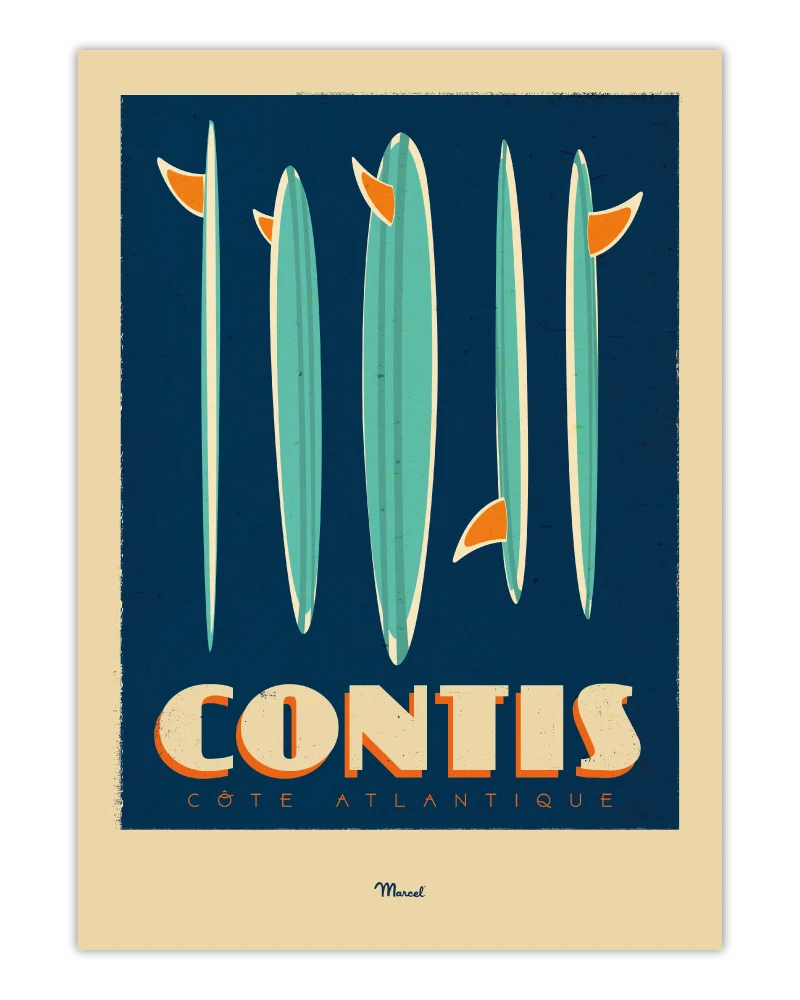 Affiche CONTIS "Surfboards"