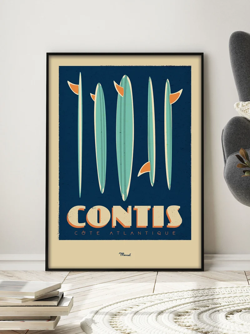 Affiche CONTIS "Surfboards"