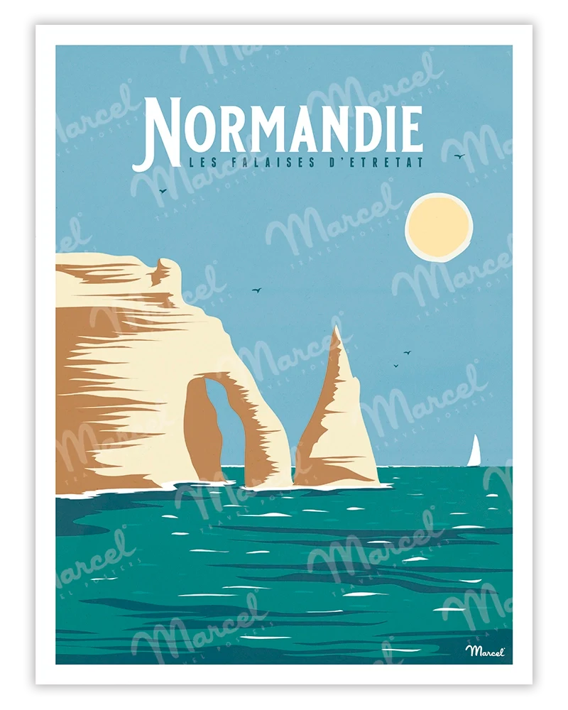 Affiche NORMANDIE "Falaises d'Etretat"