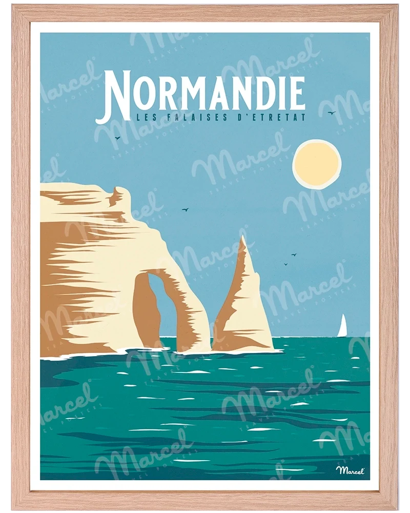 Affiche NORMANDIE "Falaises d'Etretat"