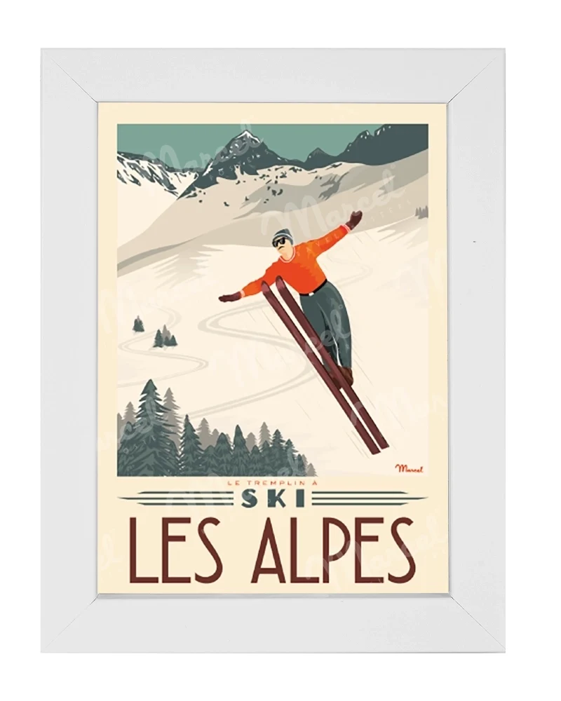 Carte Postale LES ALPES "Tremplin à Ski"