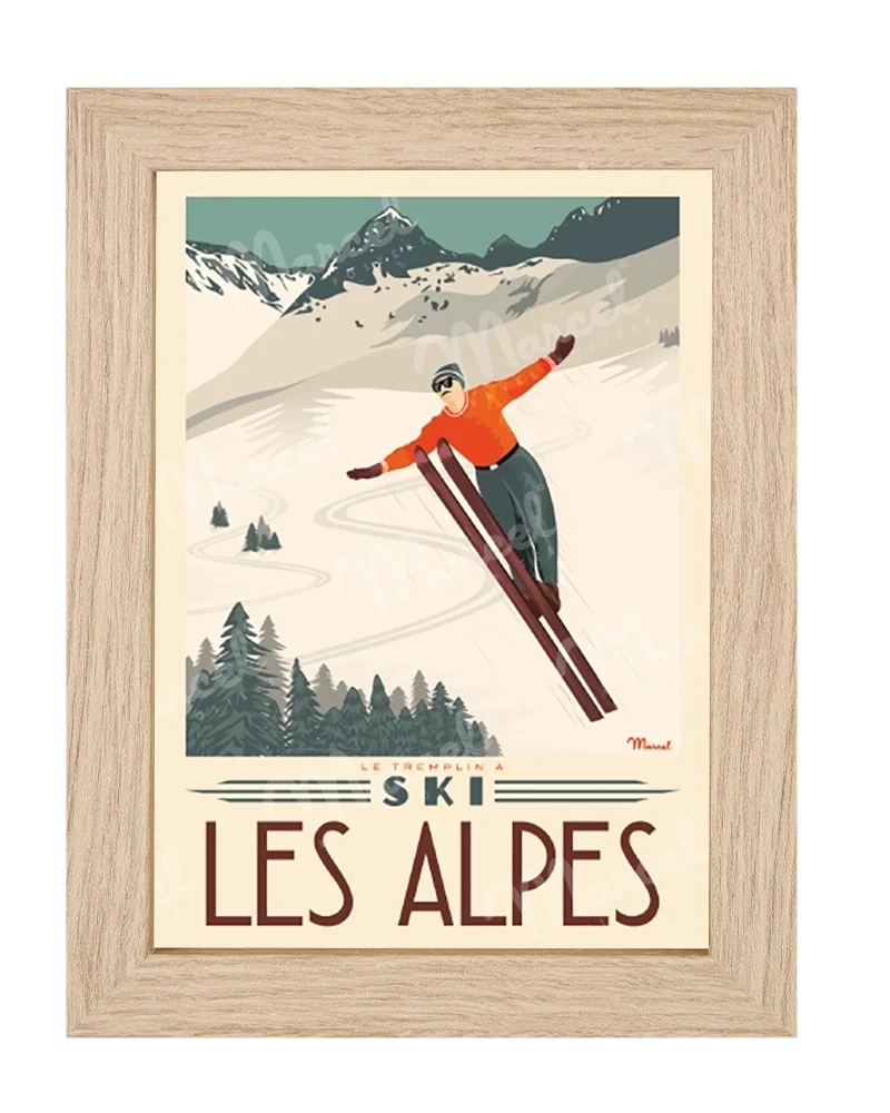 Carte Postale LES ALPES "Tremplin à Ski"