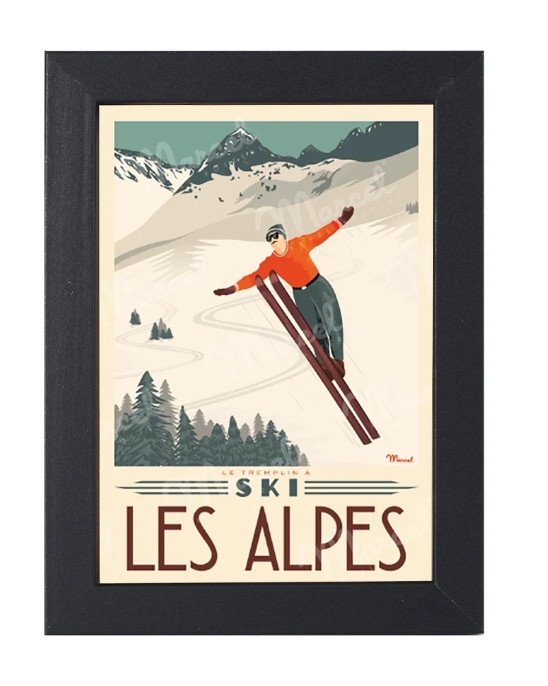 Carte Postale LES ALPES "Tremplin à Ski"