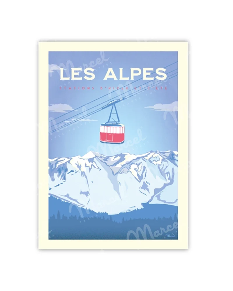 Carte Postale LES ALPES "Le Téléphérique"