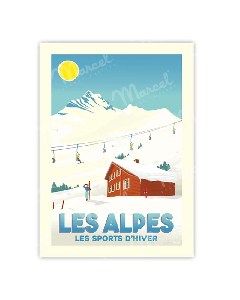 Carte Postale LES ALPES "Les Sports d’Hiver"
