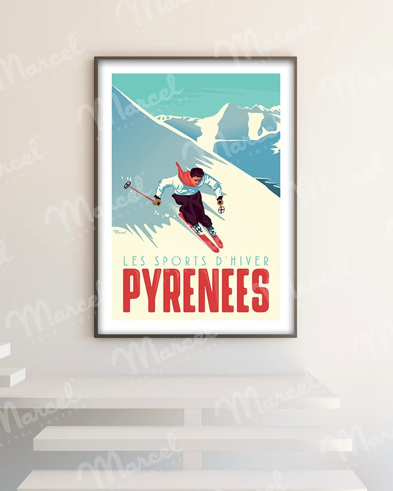 Affiche PYRÉNÉES "Le Skieur"