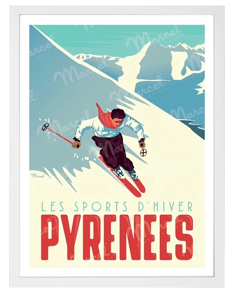 Affiche PYRÉNÉES "Le Skieur"
