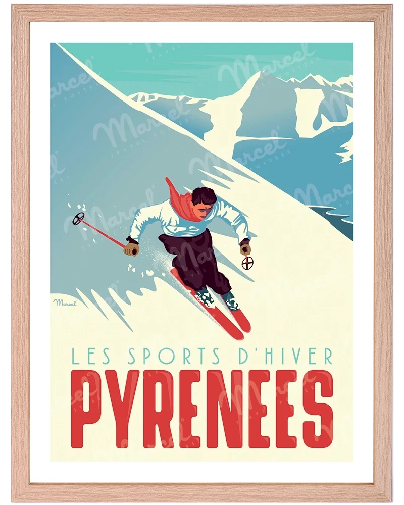 Affiche PYRÉNÉES "Le Skieur"