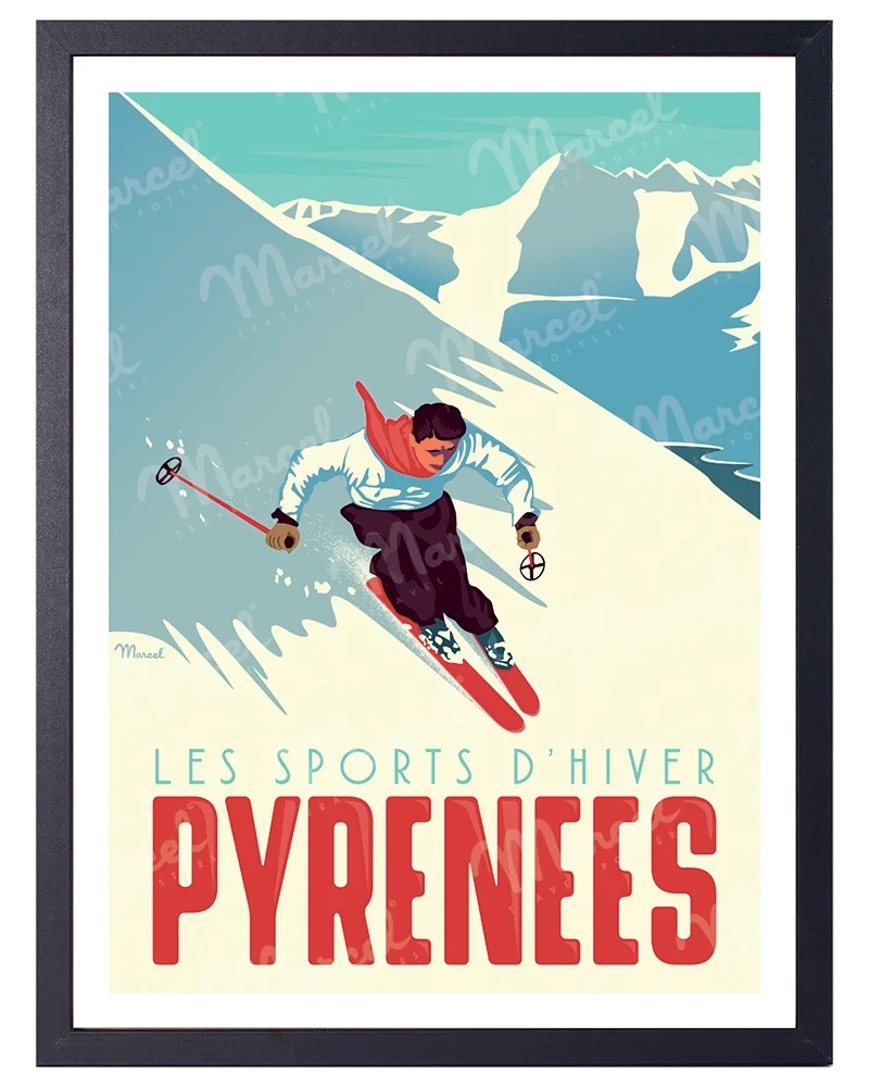 Affiche PYRÉNÉES "Le Skieur"