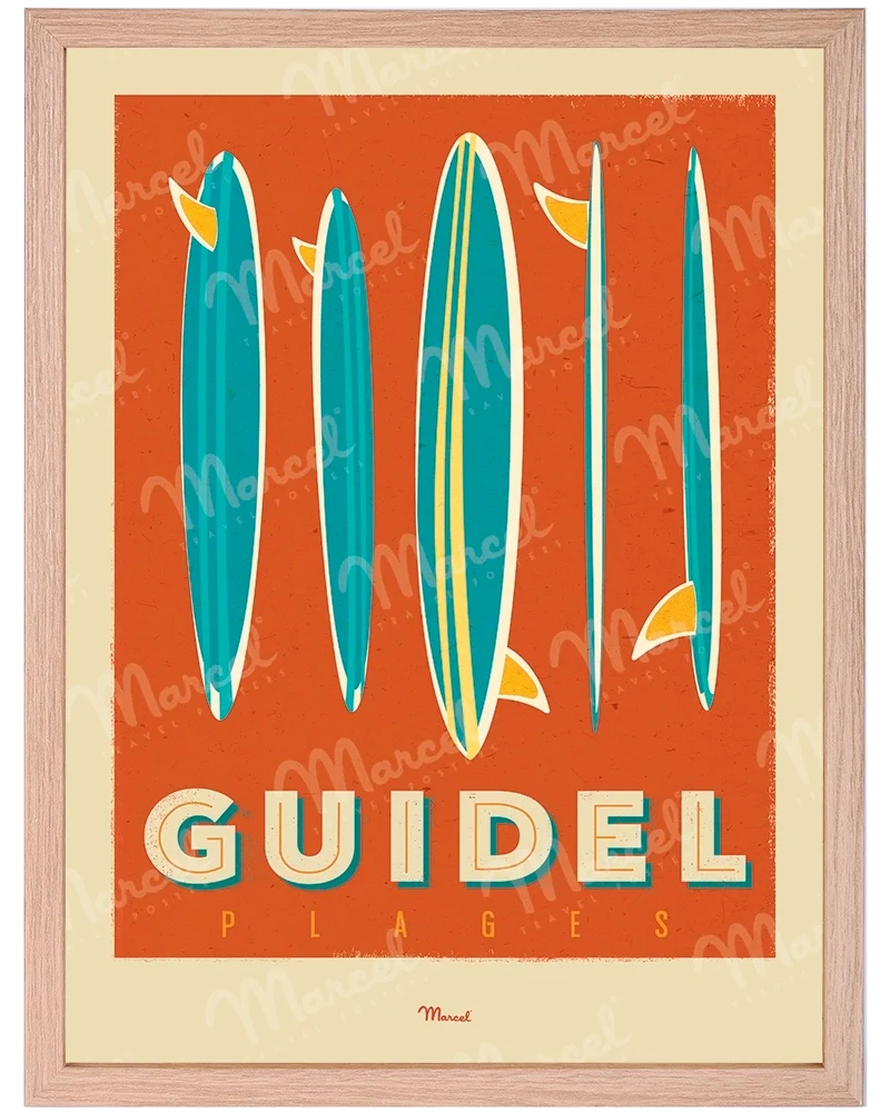 Affiche GUIDEL "Surfboards"