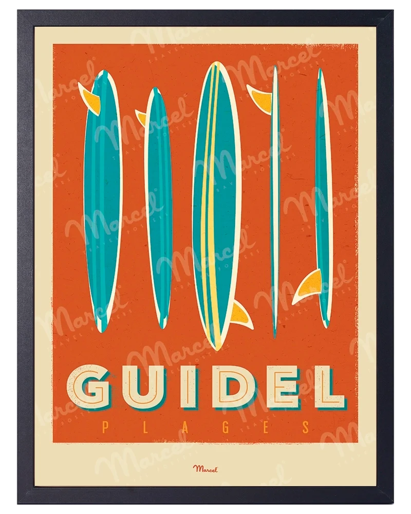 Affiche GUIDEL "Surfboards"