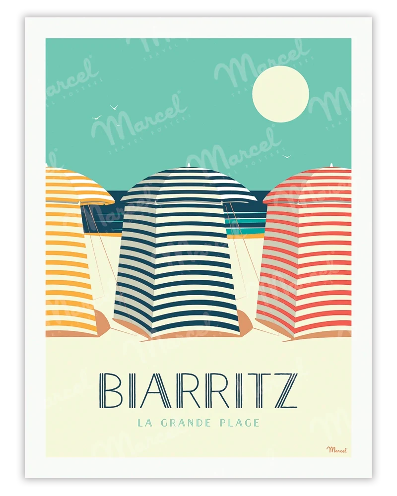 Affiche BIARRITZ "Les Tentes"