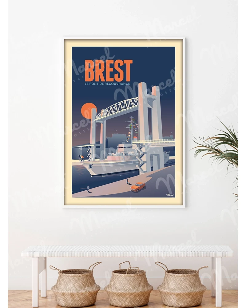 Affiche BREST "Le Pont de Recouvrance"