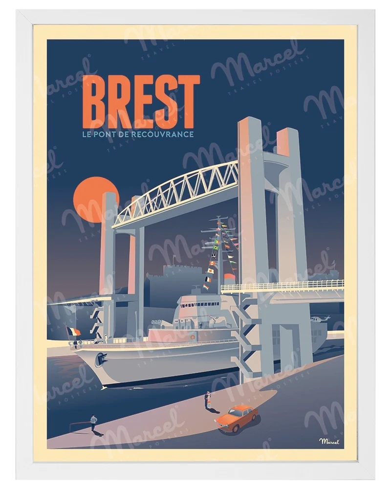 Affiche BREST "Le Pont de Recouvrance"
