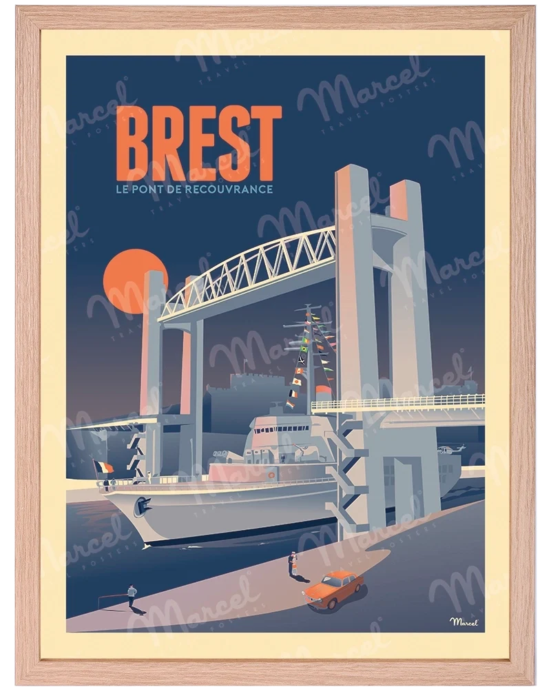 Affiche BREST "Le Pont de Recouvrance"