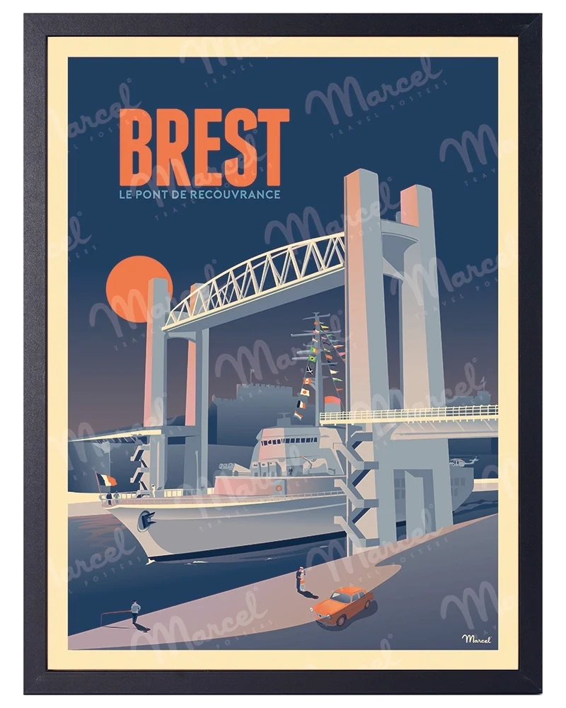 Affiche BREST "Le Pont de Recouvrance"