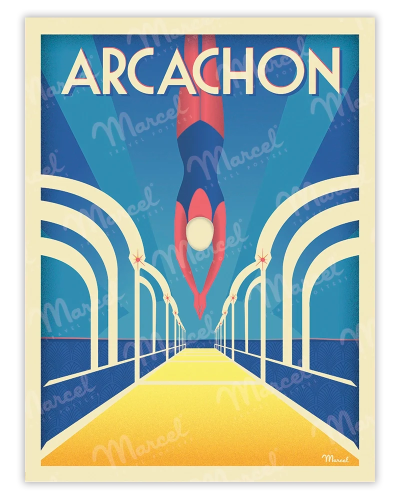 Affiche ARCACHON "Jetée Thiers"
