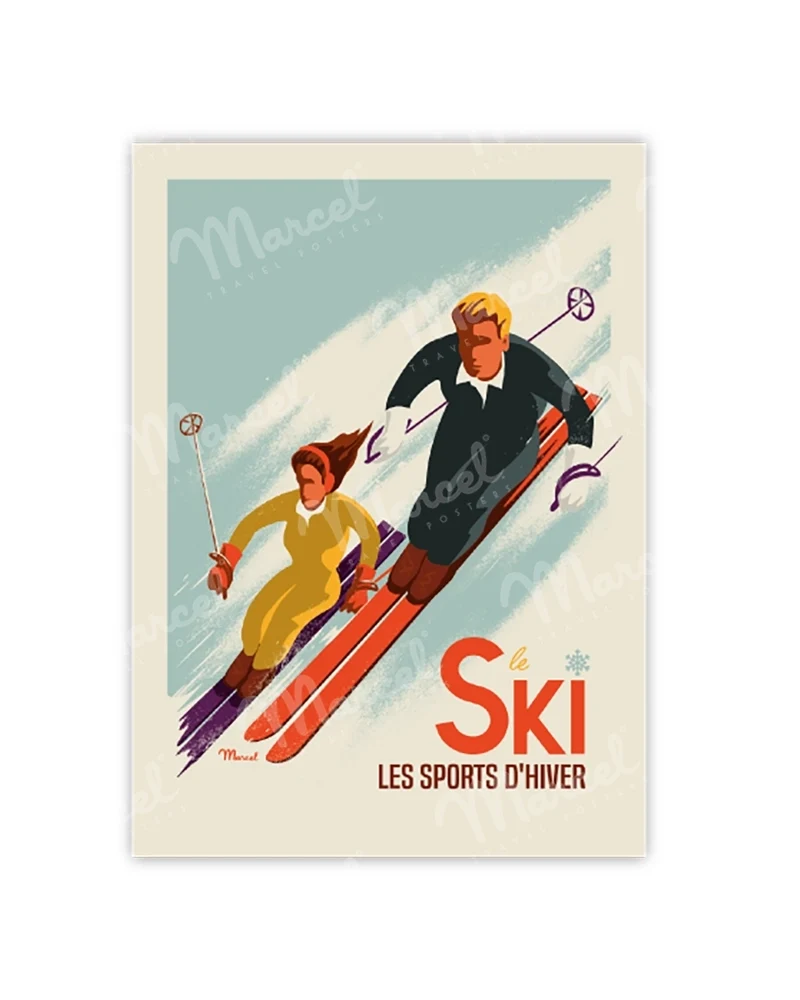Carte Postale CLASSIC WINTER "Les Skieurs"