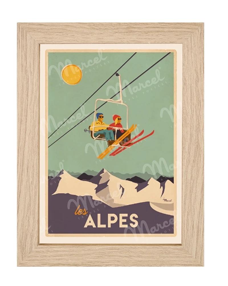 Carte Postale LES ALPES "Le Télésiège"