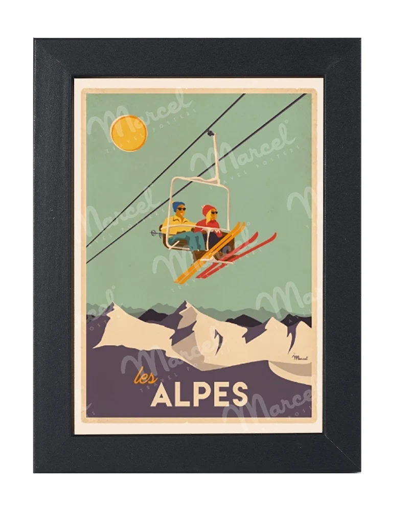 Carte Postale LES ALPES "Le Télésiège"