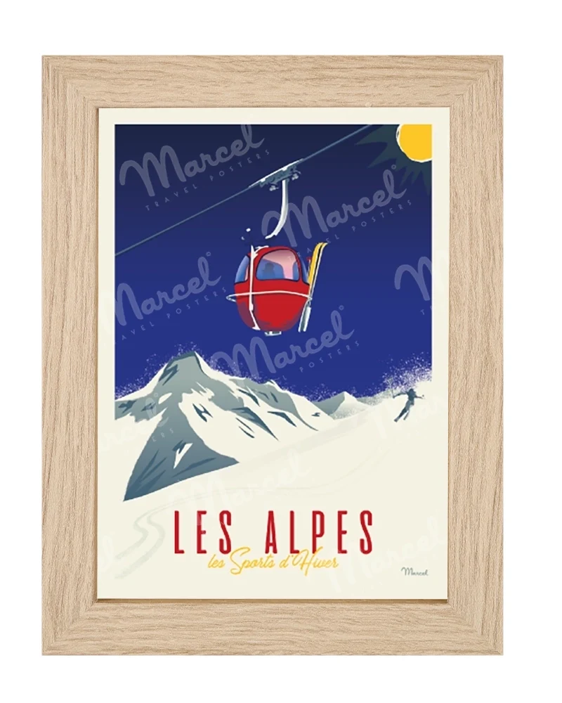 Carte Postale LES ALPES "La Télécabine"