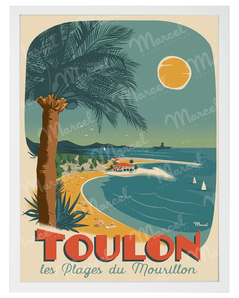 Affiche TOULON "Plages du Mourillon"